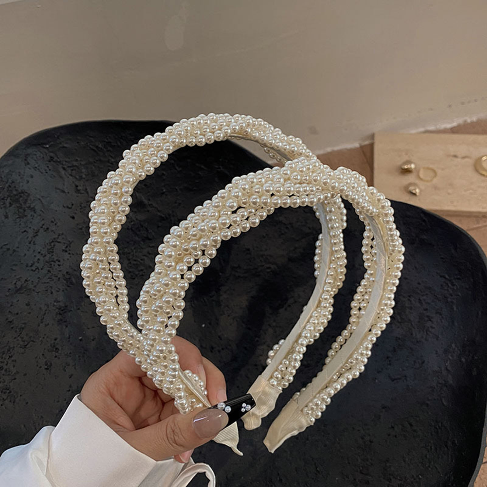 Ring Toss Outdoor - Bando mutiara elegan untuk wanita, aksesori