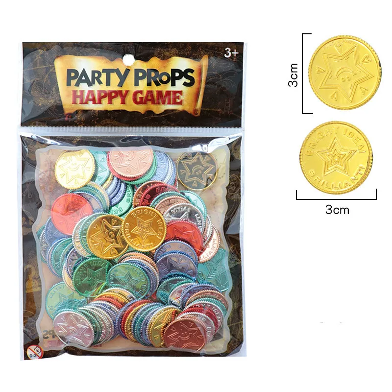 100pcs Koin Emas Bajak Laut Ac - Party Games No Props ulasan dan harga