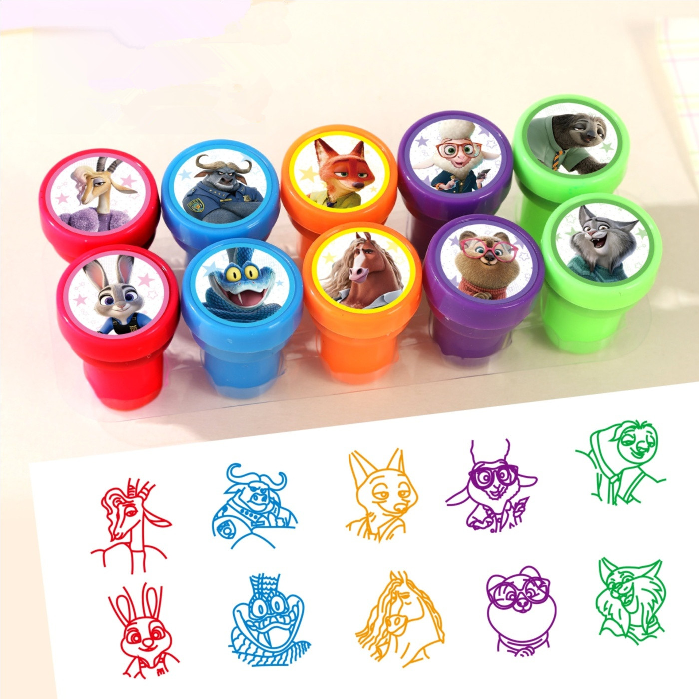 10 Buah Stempel Anak-anak Zoot - Zootopia Party Games ulasan dan harga