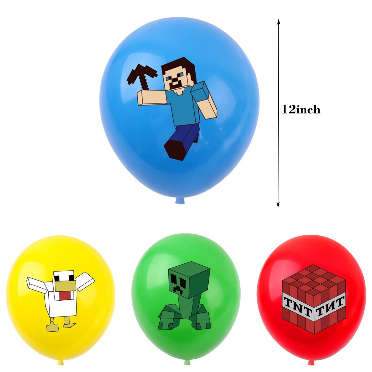 50/100pcs Balon Pixel Minecraf - Party Games No Props ulasan dan harga